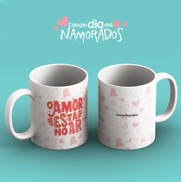 52 Designs Românticos para Canecas - JPG para Sublimação