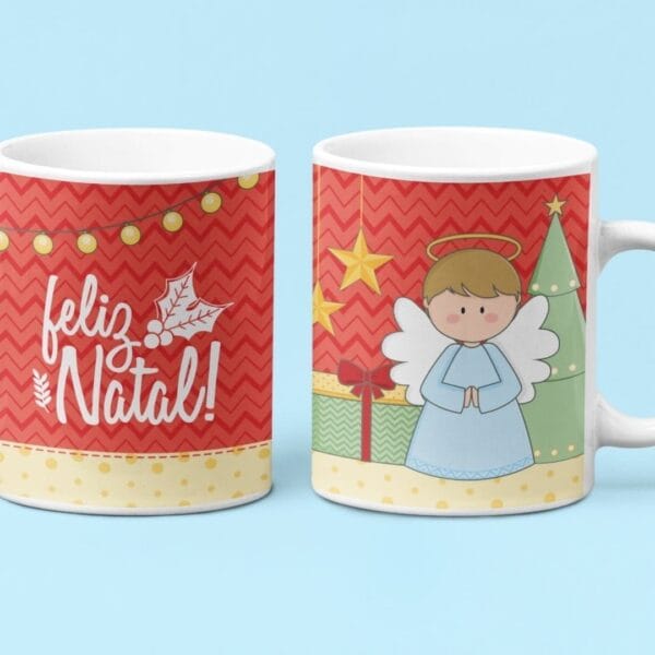 8 Artes Estampas Para Caneca Sublimação Natal Feliz  Em Jpg