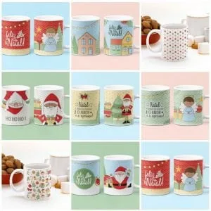 8 Artes Estampas Para Caneca Sublimação Natal Feliz  Em Jpg
