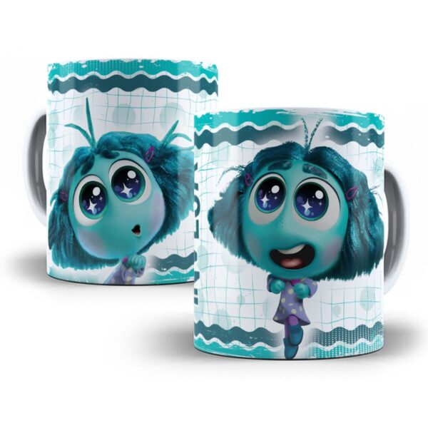 9 Estampas Caneca Divertida Mente 2 Alegria Tédio Inveja