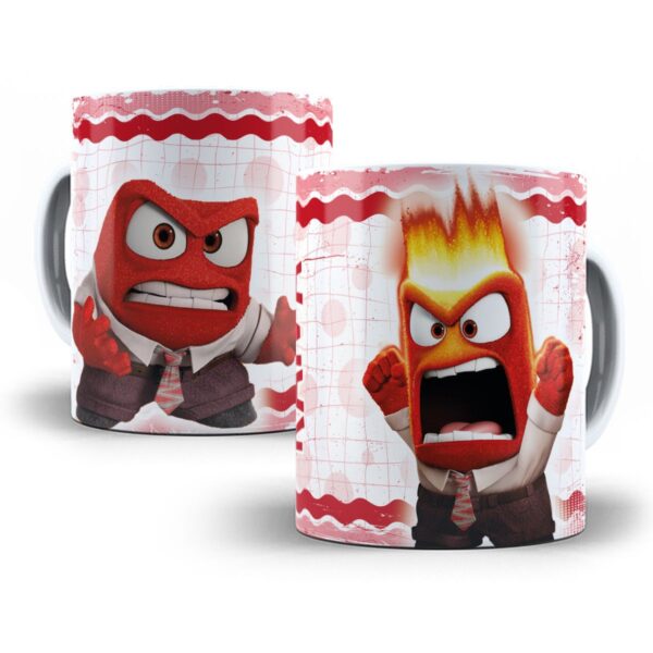 9 Estampas Caneca Divertida Mente 2 Alegria Tédio Inveja