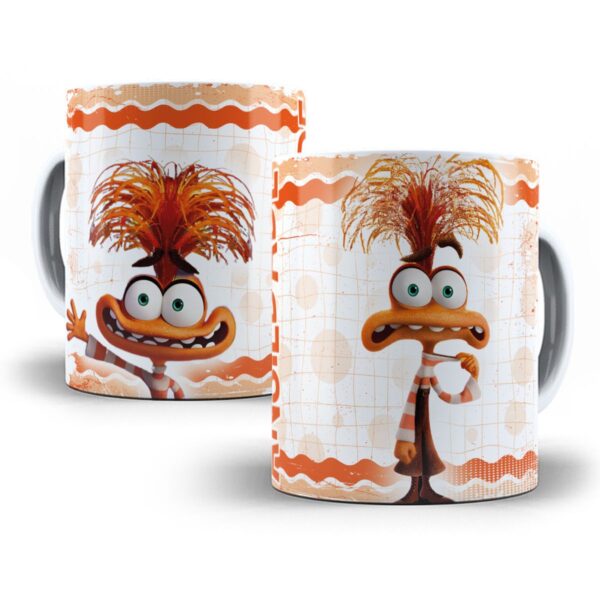 9 Estampas Caneca Divertida Mente 2 Alegria Tédio Inveja