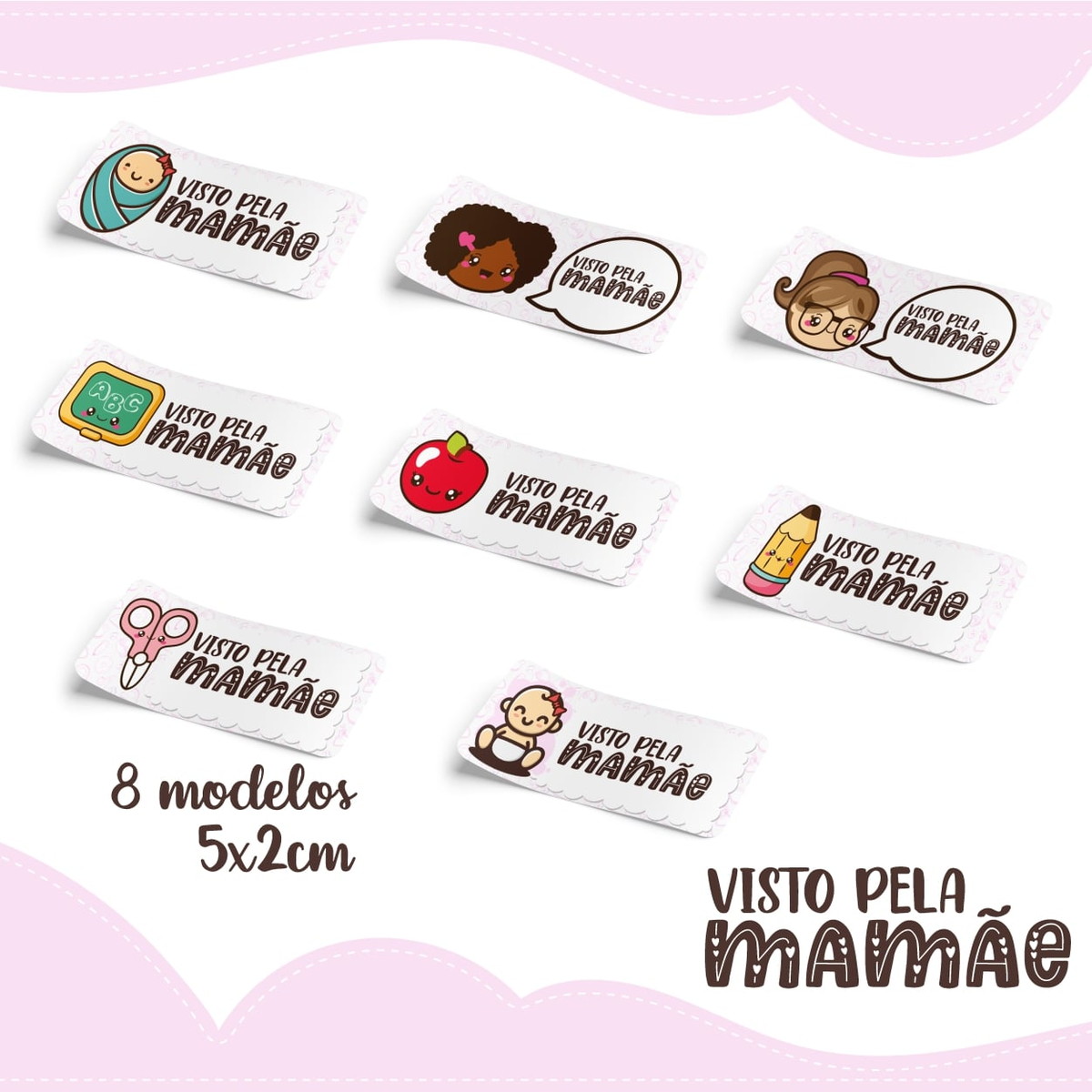 Adesivo Visto Pela Mamãe Menino e Menina - Arquivo Digital 2 Adesivo Visto Pela Mamãe Menino e Menina - Arquivo Digital