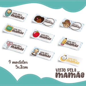Adesivo Visto Pela Mamãe Menino e Menina - Arquivo Digital