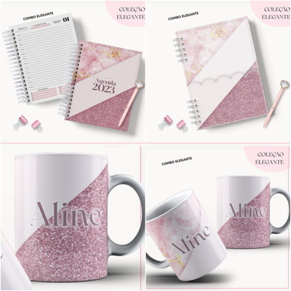 Agenda 2023 Rosa com Glitter
