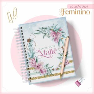 Agenda 2024 Floral Azul Gold