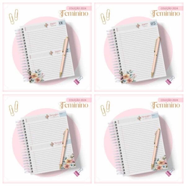 Agenda 2024 Floral e Rosa