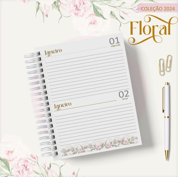 Agenda 2024 Floral Rosa Clean