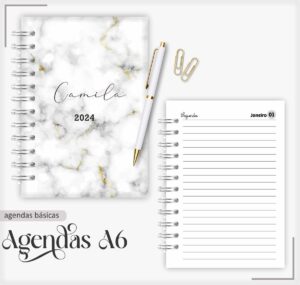 Agenda 2024 Marble Cinza