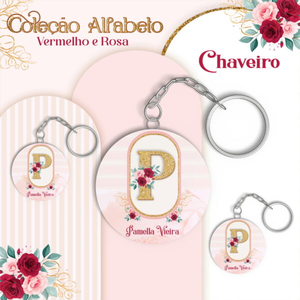 Agenda Alfabeto Vermelho e Rosa