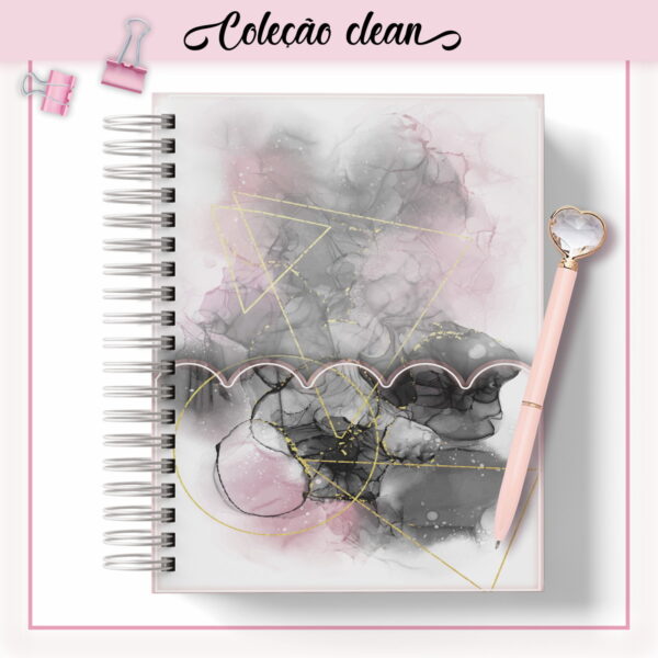 Agenda Clean Pink Black Datada 2023