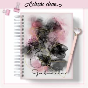 Agenda Clean Pink Black Datada 2023
