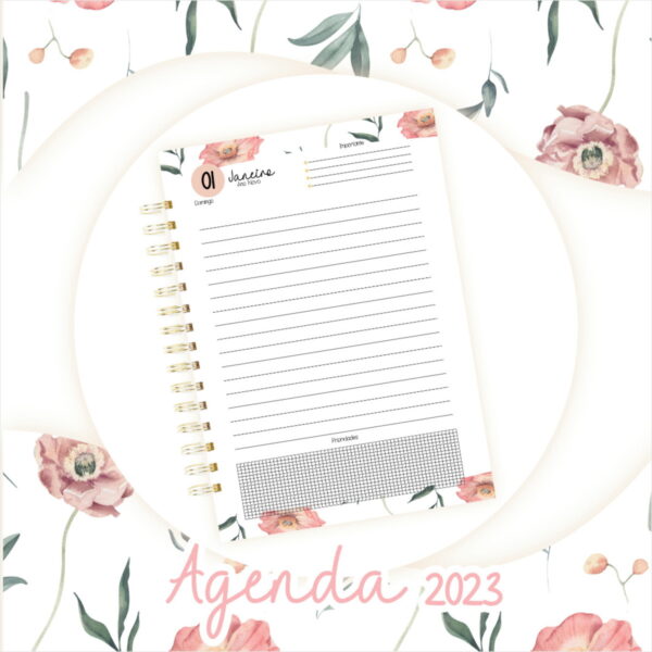 Agenda Datada 2023 Floral Rosinha