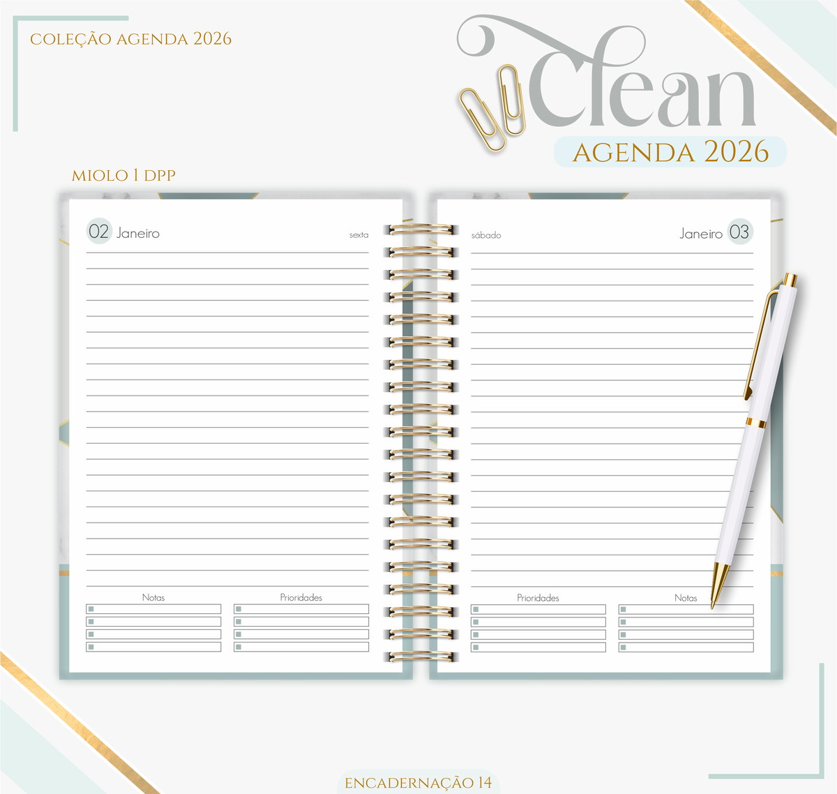 Agenda Feminina Basic Marble 2026 - Arquivo Digital 2 Agenda Feminina Basic Marble 2026 - Arquivo Digital