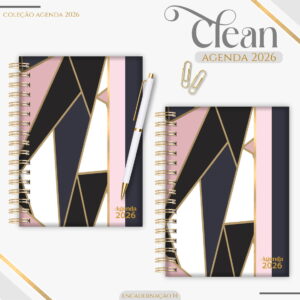Agenda Feminina Black Gold 2026 - Arquivo Digital