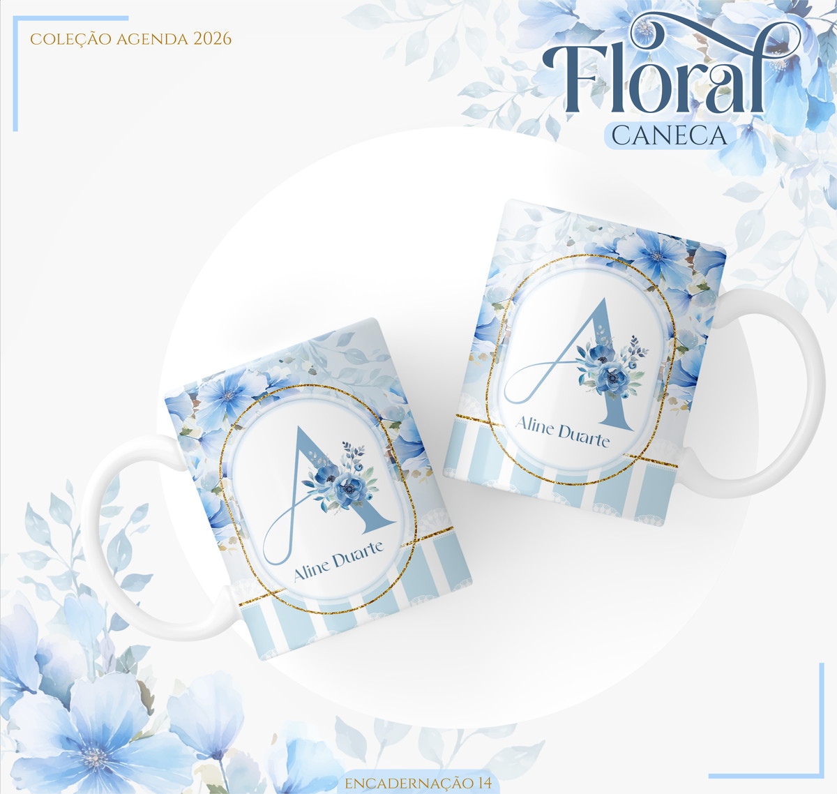 Agenda Feminina Floral Azul 2026 - Arquivo Digital 3 Agenda Feminina Floral Azul 2026 - Arquivo Digital