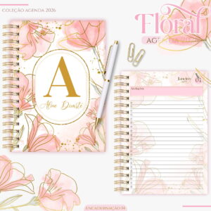 Agenda Feminina Floral Gold Flower 2026 - Arquivo Digital 9 Agenda Feminina Floral Gold Flower 2026 - Arquivo Digital