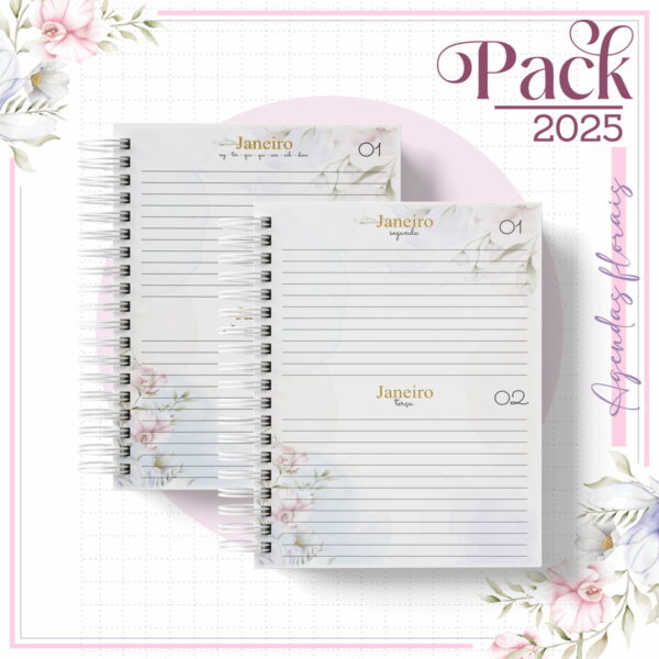 Agenda Feminina Floral Lilás 2025