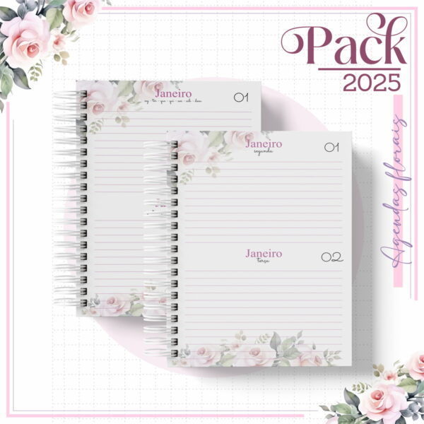 Agenda Feminina Floral Minimalista 2025