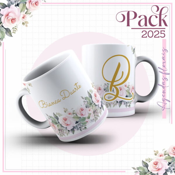 Agenda Feminina Floral Minimalista 2025