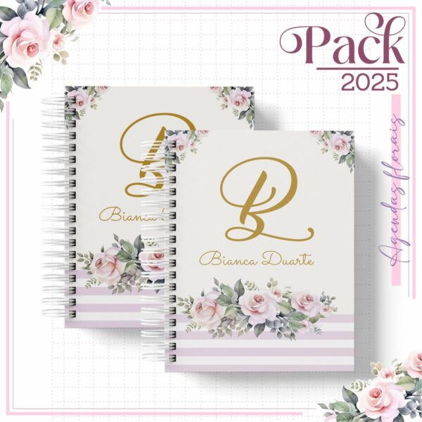 Agenda Feminina Floral Minimalista 2025