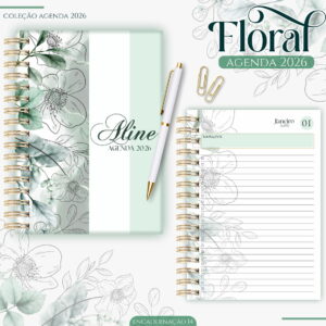 Agenda Feminina Floral Verde 2026 - Arquivo Digital 12 Agenda Feminina Floral Verde 2026 - Arquivo Digital