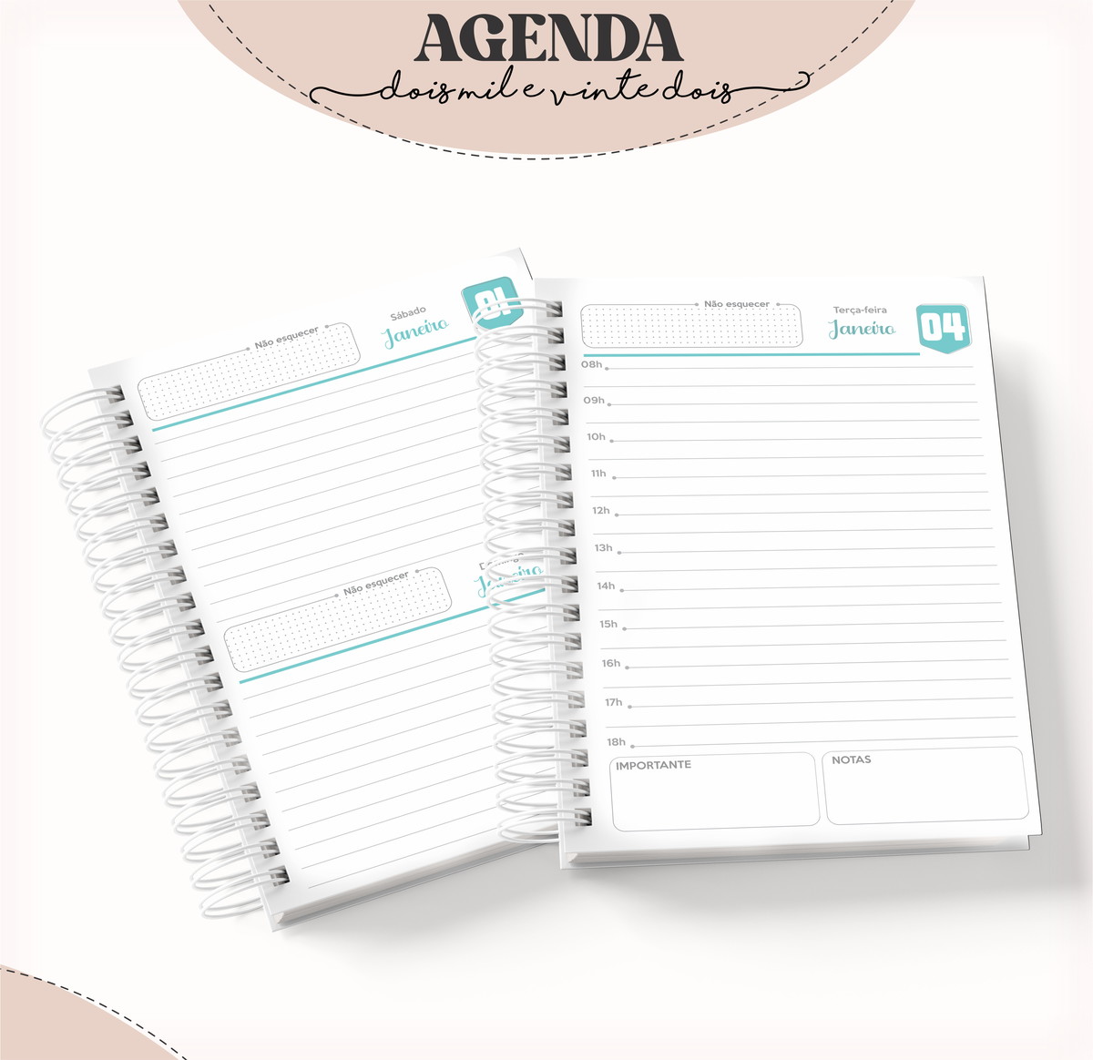 Agenda Feminina Verde com Lilás - Arquivo Digital 2 Agenda Feminina Verde com Lilás - Arquivo Digital