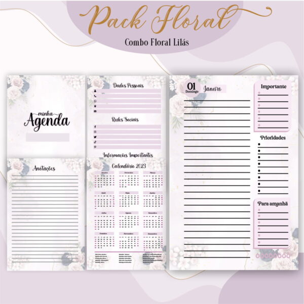 Agenda Floral Lilás 2023