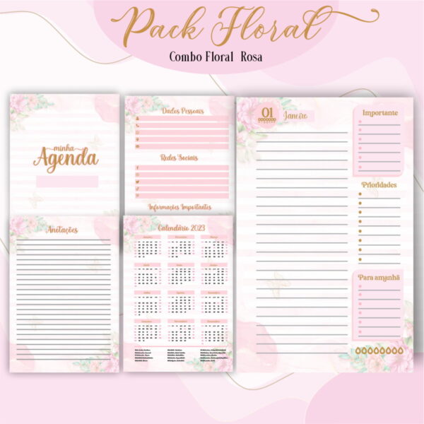 Agenda Floral Rosa 2023
