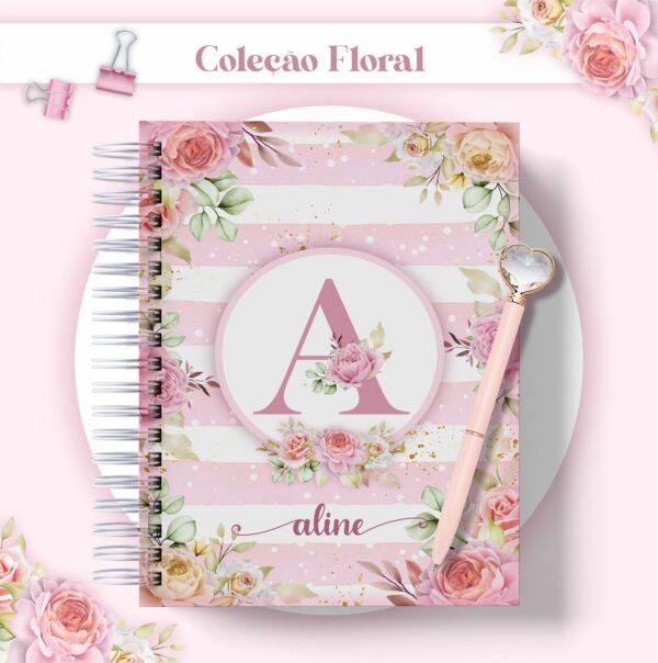 Agenda Floral Rosa Datada 2023
