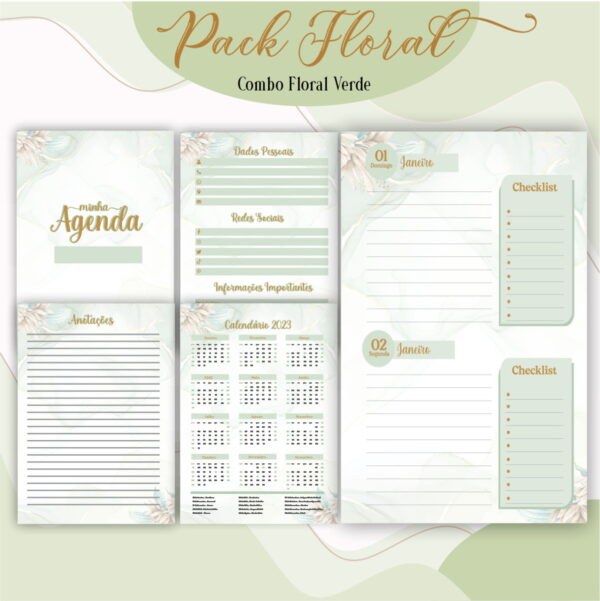 Agenda Floral Verde 2023