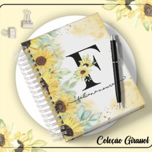 Agenda Girassol Alfabeto Floral