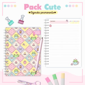 Agenda Infantil Permanente Kawaii Cute - Arquivo Digital