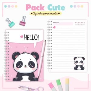 Agenda Infantil Permanente Panda Cute