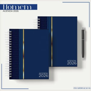 Agenda Masculina Azul 2026 - Arquivo Digital