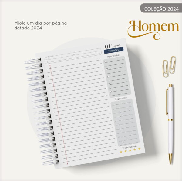 Agenda Masculina Azul e Cinza