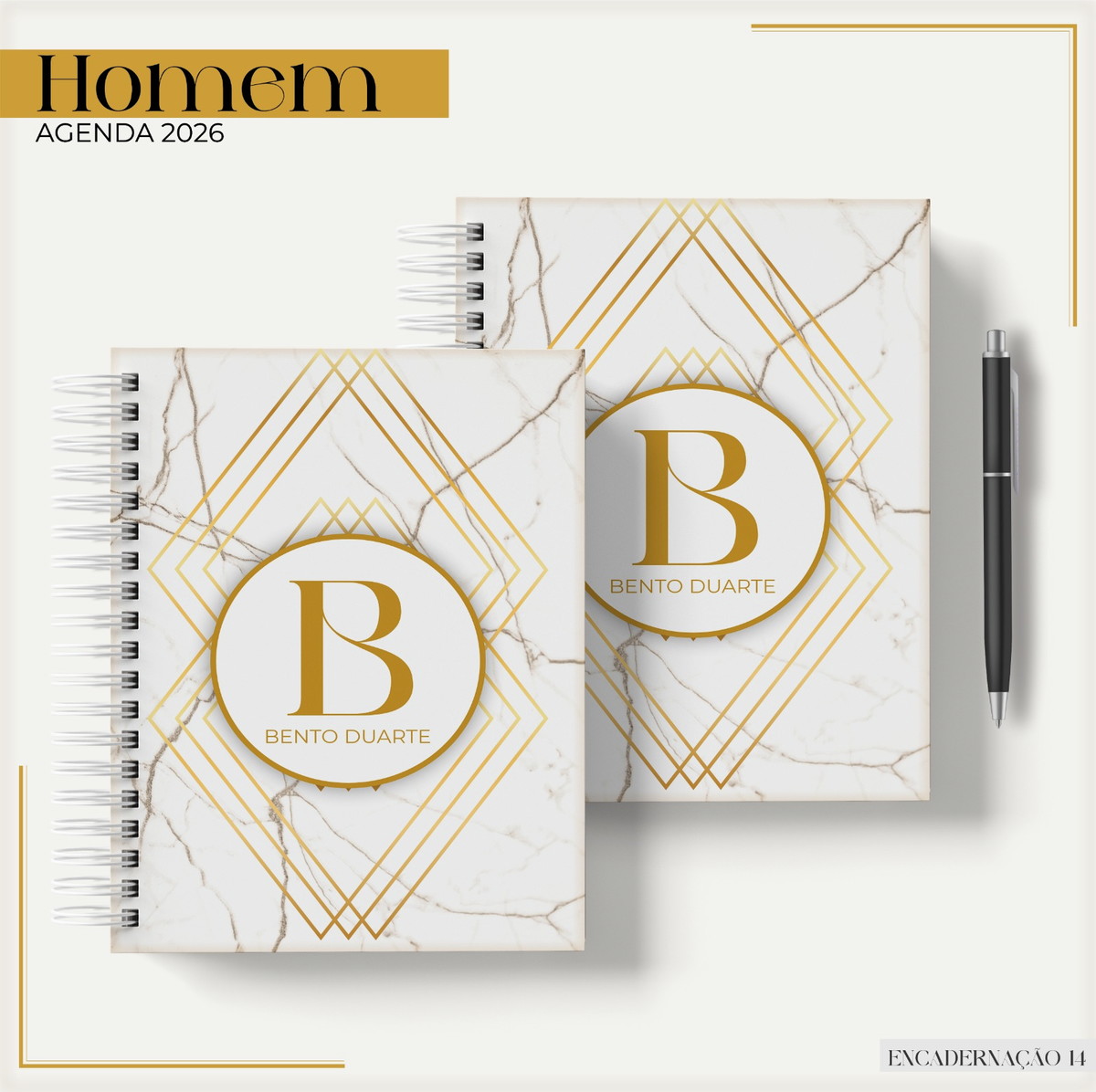Agenda Masculina Basic Gold 2026 - Arquivo Digital 1 Agenda Masculina Basic Gold 2026 - Arquivo Digital