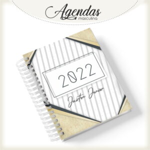 Agenda Masculina bege com Listras - Arquivo Digital