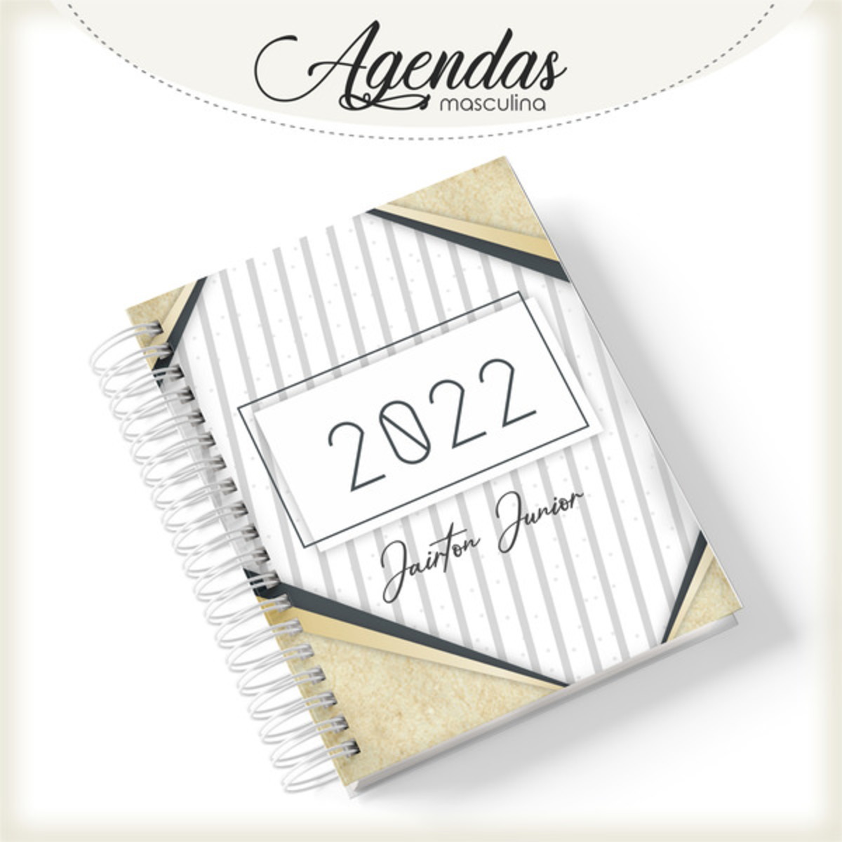 Agenda Masculina bege com Listras - Arquivo Digital 1 Agenda Masculina bege com Listras - Arquivo Digital