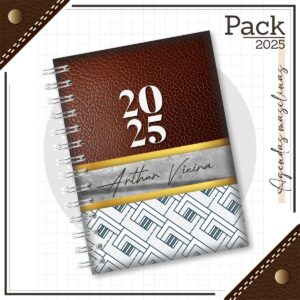 Agenda Masculina Couro Marrom 2025