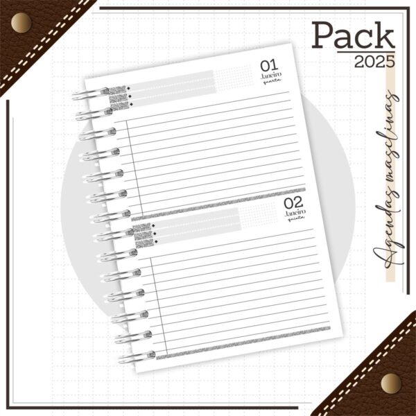 Agenda Masculina Couro Preto 2025