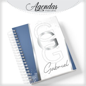 Agenda Masculina Iniciais Cinza - Arquivo Digital 19 Agenda Masculina Iniciais Cinza - Arquivo Digital