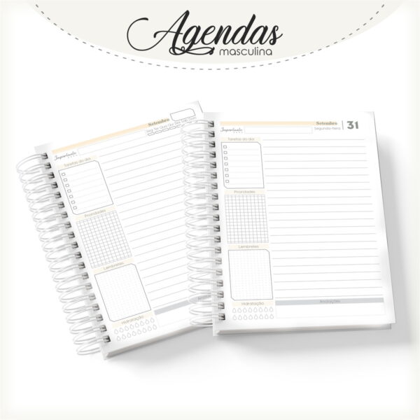 Agenda Masculina Iniciais Dourada