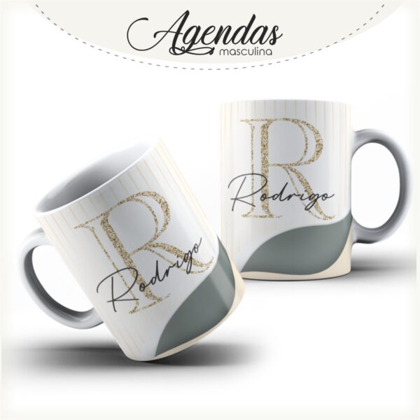 Agenda Masculina Iniciais Dourada