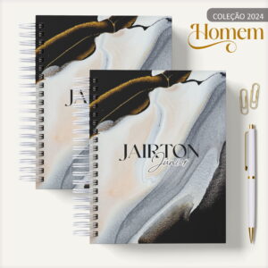 Agenda Masculina Marble Cinza - Arquivo Digital