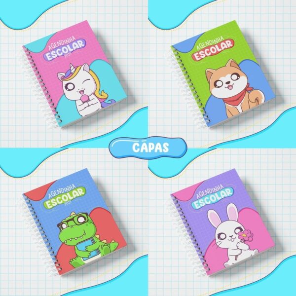 Agendas Escolares Datadas 2023 + Não Datadas + Capas + Miolo