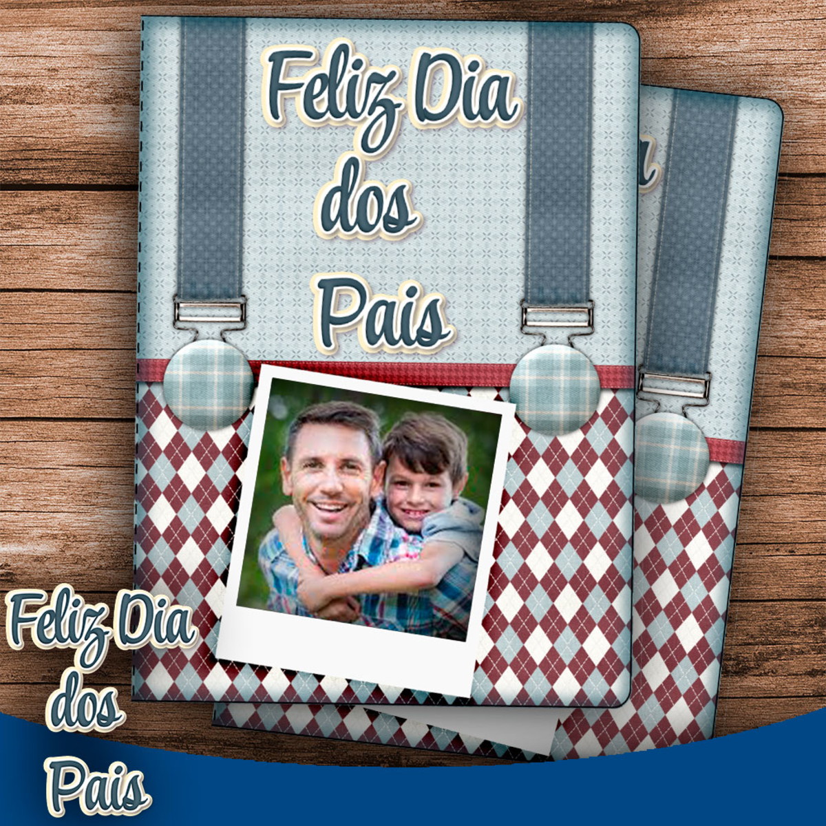 Álbum de Figurinhas Dia dos Pais - Arquivo Digital 1 Arte digital para Dia dos Pais com moldura personalizável