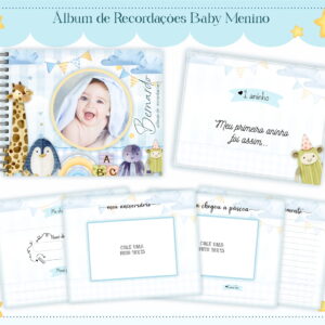 Álbum do Bebê Baby Menino - Arquivo Digital 14 Álbum do Bebê Baby Menino - Arquivo Digital