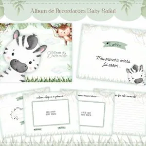 Álbum do Bebê Safari Menino 2 Álbum do Bebê Safari Menino