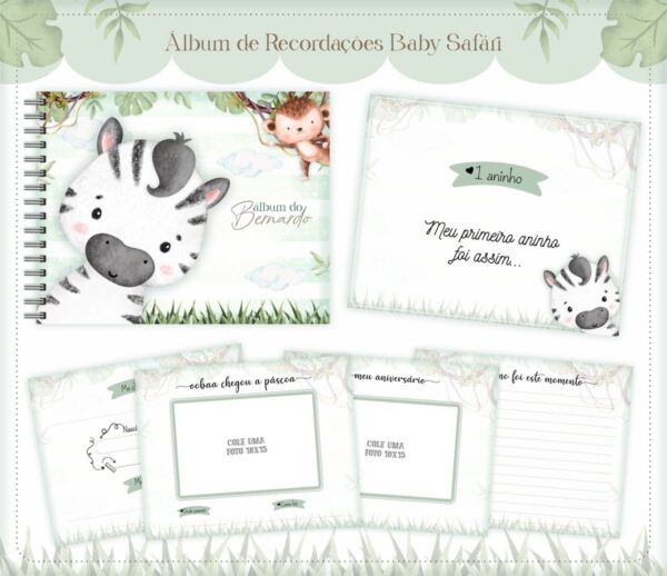Álbum do Bebê Safari Menino